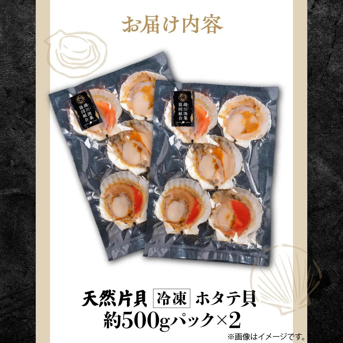 鵡川漁協発！天然片貝冷凍ホタテ貝（約1kg） MKWV005