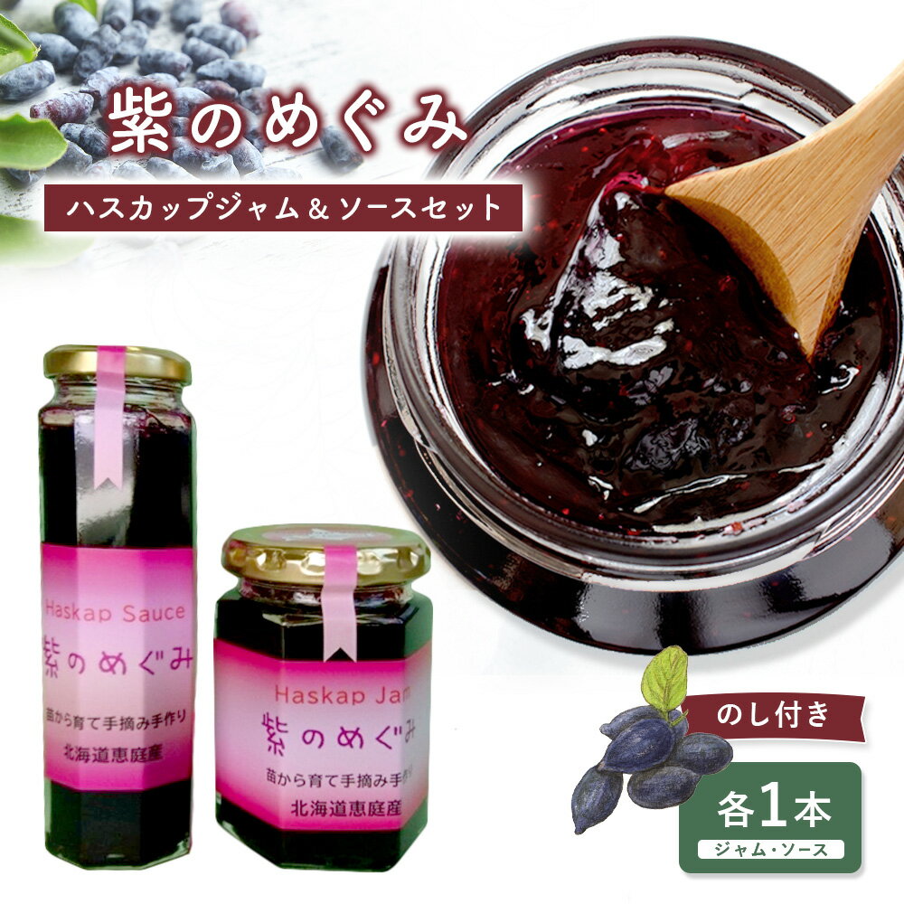 【ふるさと納税】【のし付き】 「紫のめぐみ」 ハスカップジャム ソース セット（各1本） 8500円 8,500円 ギフト 内祝い 熨斗 のし ふるさと納税 北海道 恵庭市 恵庭【010004】