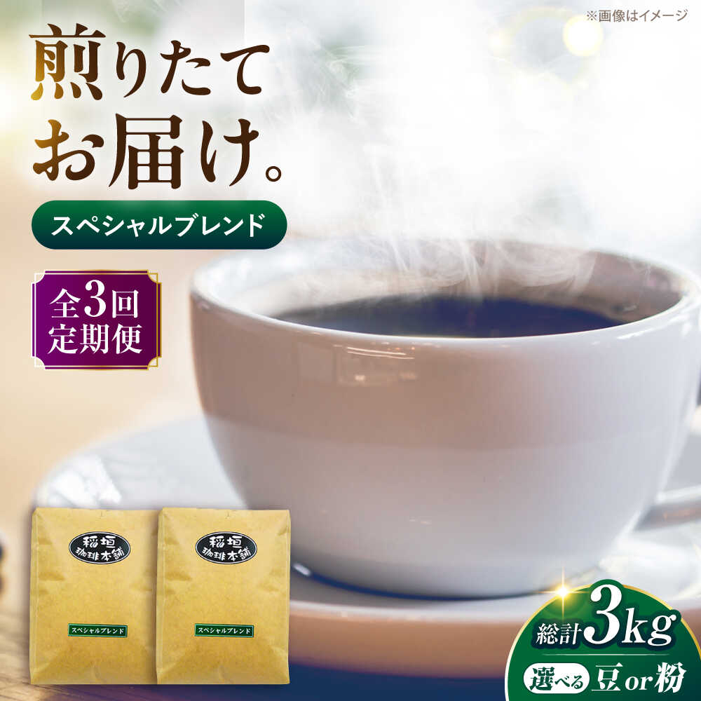 【ふるさと納税】【全3回定期便】スペシャル ブレンド コーヒー 500g×2 ( 中煎り )《豊前市》【稲垣珈琲】[VAS173] 飲み物 ドリンク 珈琲 焙煎 人気 コーヒー 豆 粉 45000 45000円