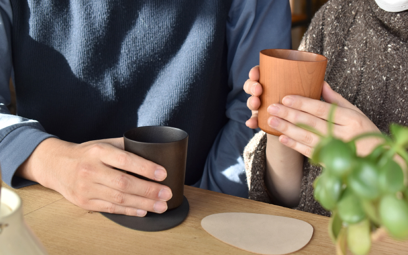 【Hacoa】食卓に温もりを添える天然木チェリーのコップ チェリー「Wooden Cup」