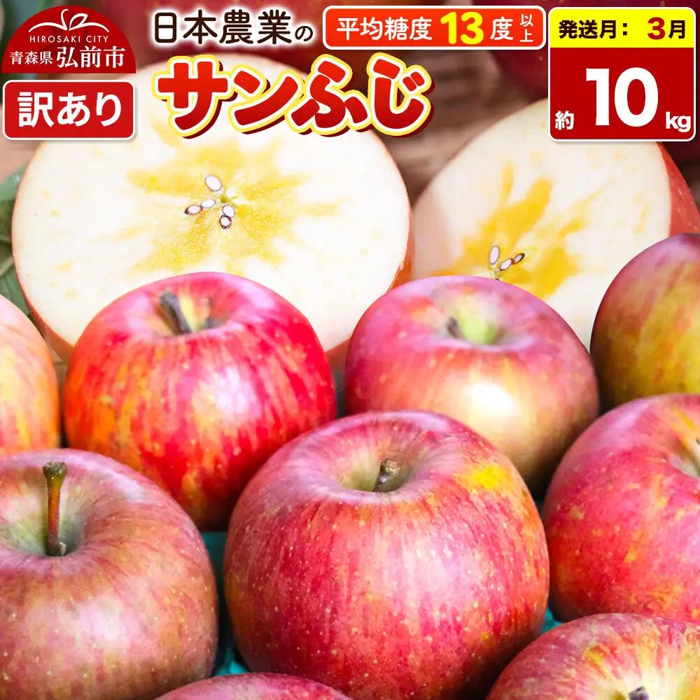 【27年3月クール便発送】りんご サンふじ【訳あり】約10kg 平均糖度13度以上 青森県 弘前市 果物 フルーツ 林檎 リンゴ くだもの 不揃い 規格外