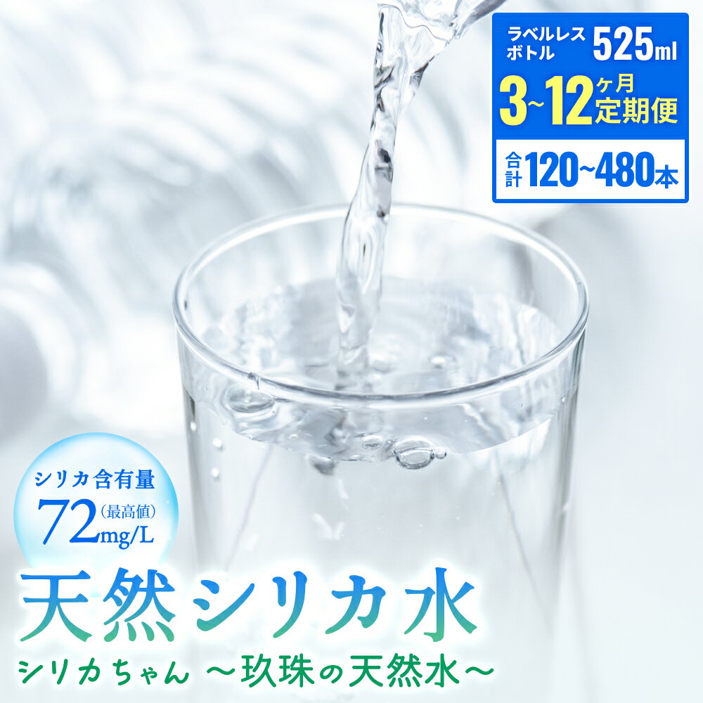 【ふるさと納税】【最短当日発送】 天然水 シリカ 525ml × 24-480本 ＜シリカちゃん〜玖珠の天然水〜＞ 定期便 水 ペットボトル ラベルレス お水 水まとめ買い 3ヶ月 6ヶ月 12ヶ月 大分県 玖珠町 天然シリカ シリカ水 定期購入 ミネラルウォーター 国産 保存可能 備蓄