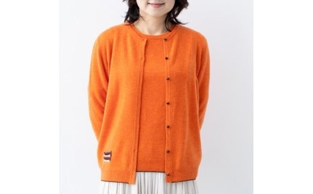 カシミヤ ラウンドネックカーディガン カシミヤ カシミヤ (キャロット )女性用サイズ:M(38)≪白田のカシミヤ≫ 