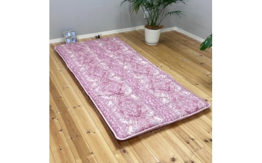 日本製固綿入りボリューム敷布団(シングル/ペイズリーピンク)【1684290】