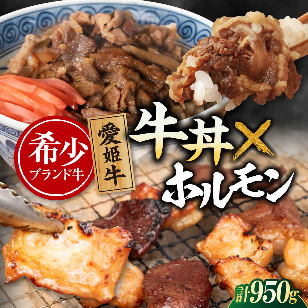 【ふるさと納税】 牛肉 【冷凍】 愛姫牛 肉屋のこだわりお惣菜セット 牛丼×3食とミックスホルモン×500g 計950g 大洲市/木村屋精肉店 [AGCC072]牛肉 和牛 牛 国産 国産和牛 愛媛県産 大洲市産 人気 おすすめ 簡単 おいしい お肉 肉 国産肉 焼肉 送料無料 お取り寄せ