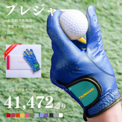 ふるさと納税 尼崎市 オーダーメイドゴルフグローブお仕立券【プレジャー】ベースカラー:ブルー