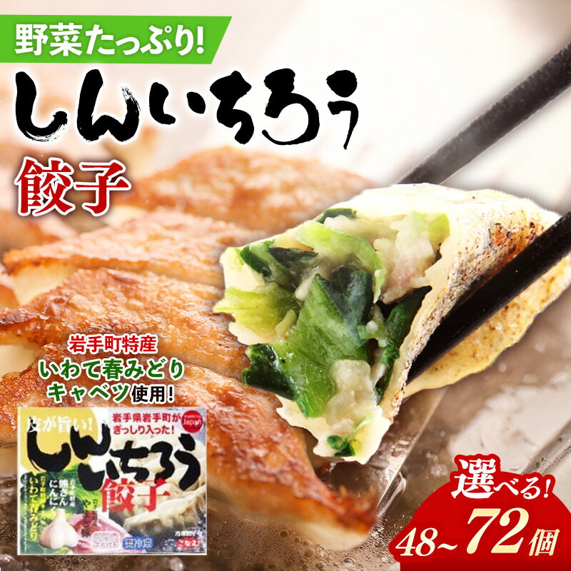 【ふるさと納税】【キャベツの街】野菜たっぷり！しんいちろう餃子（1箱 12個入）【選べる個数】 48個 72個 4箱 6箱 お肉 おかず やまと豚 肉 焼き 中華 人気 餃子 ギョーザ ぎょうざ ギョウザ 豚肉 おつまみ 惣菜