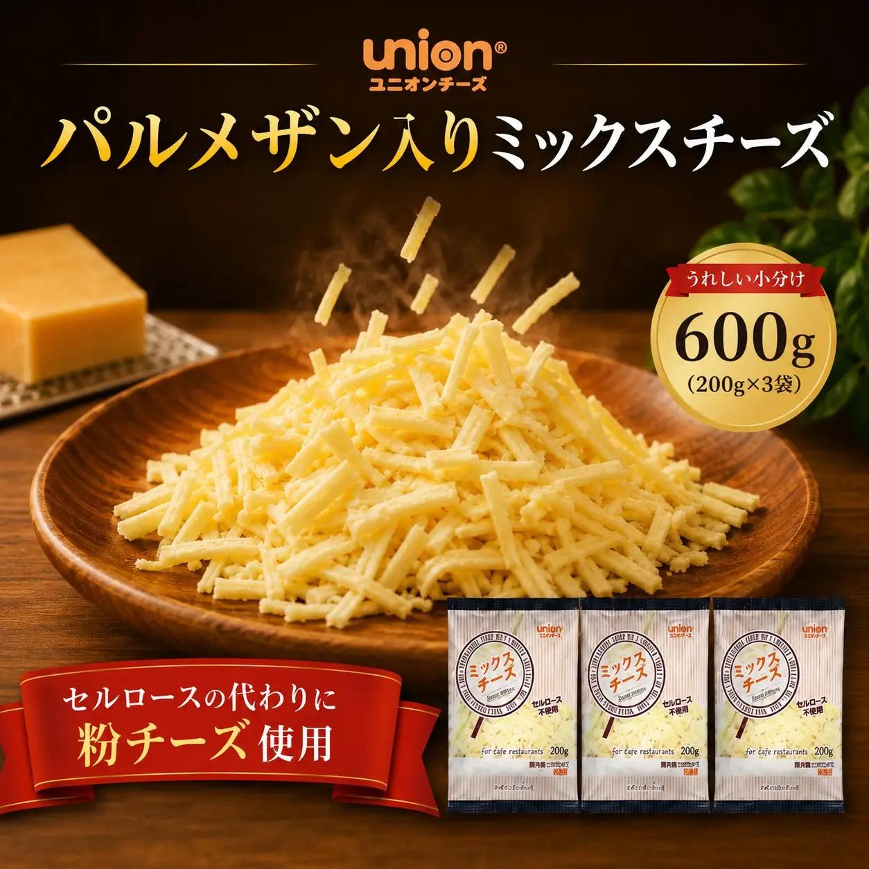 union パルメザン入りミックスチーズ 600g (200g×3袋)  【チーズ】