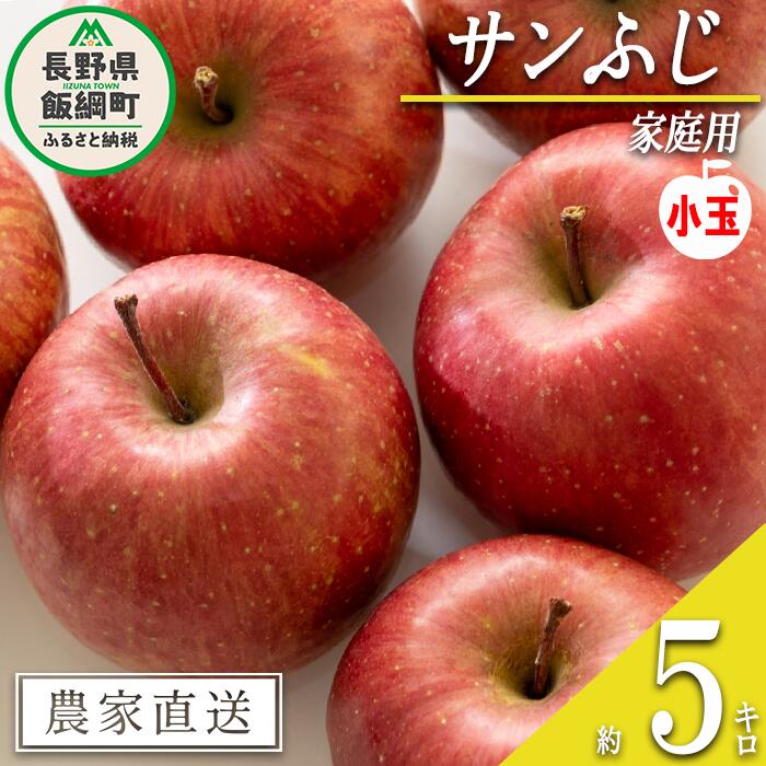 【ふるさと納税】 りんご サンふじ ( 小玉 ) 家庭用 5kg 沖縄県への配送不可 令和7度収穫分 静谷りんご園 信州の環境にやさしい農産物認証 減農薬栽培 長野県 飯綱町 【 果物 フルーツ 信州 リンゴ 林檎 長野 11000円 】発送期間：2025年12月中旬〜2025年12月下旬