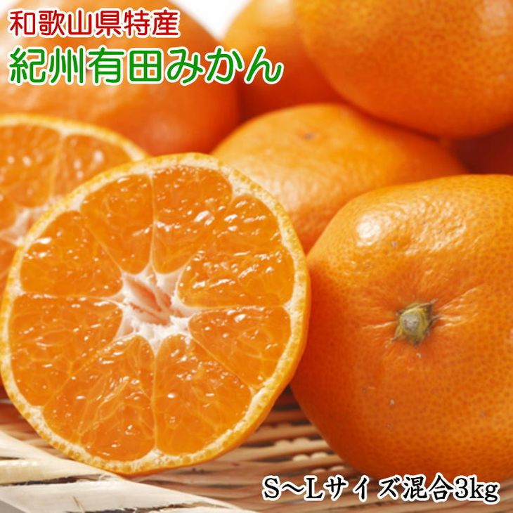 [秀品]和歌山有田みかん約3kg(S～Lサイズ混合)ふるさと納税 ミカン<br>※2025年11月中旬～2026年1月中旬頃に順次発送予定