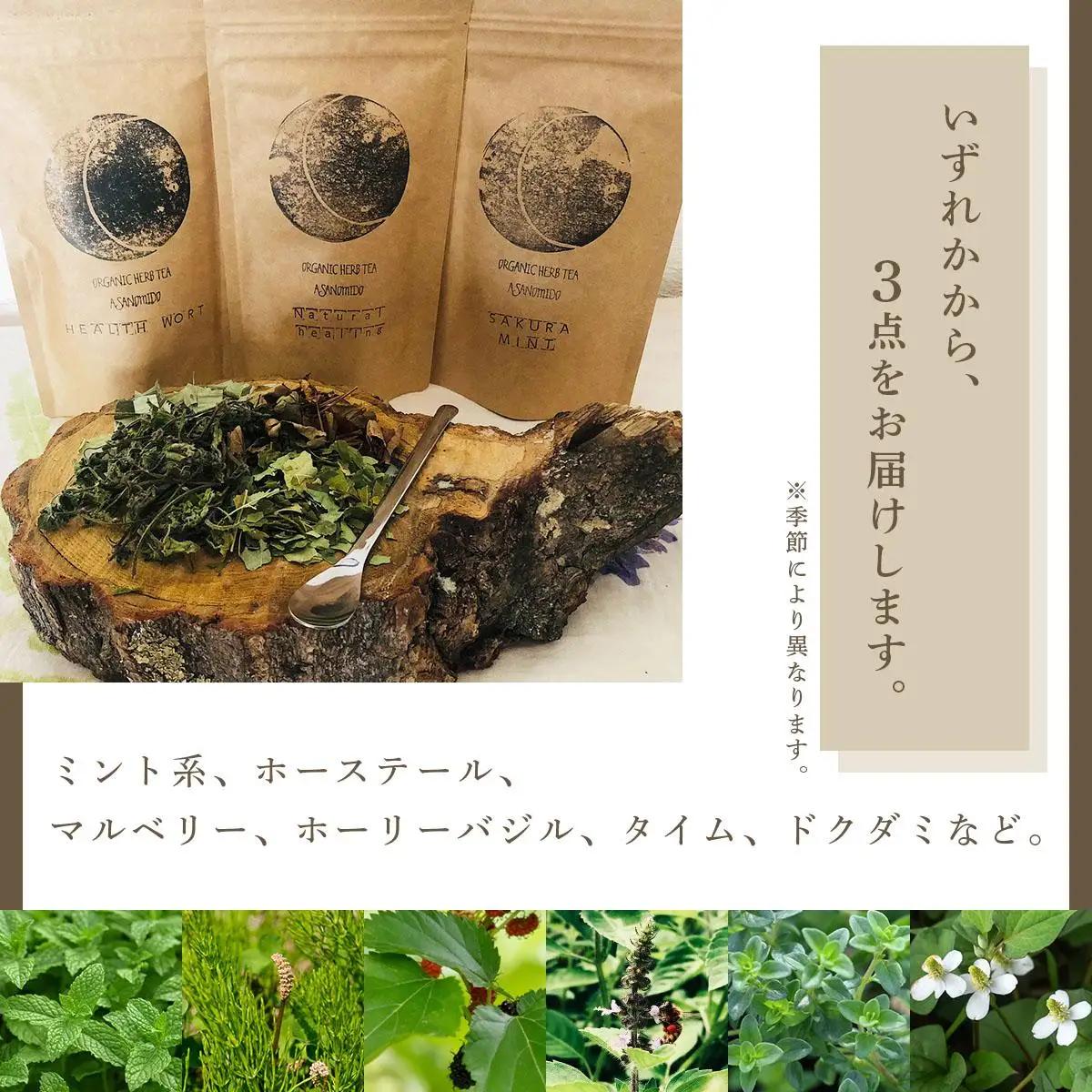 【定期便】森のハーブティーセット(3点合計39g)  ≪2ヶ月に1回 計6回のお届け≫【無農薬・化学肥料不使用】【51102】