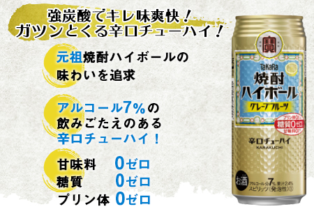 ＜TaKaRa 焼酎ハイボール グレープフルーツ 500ml×24本＞翌月末迄に順次出【c830_kr_x3】