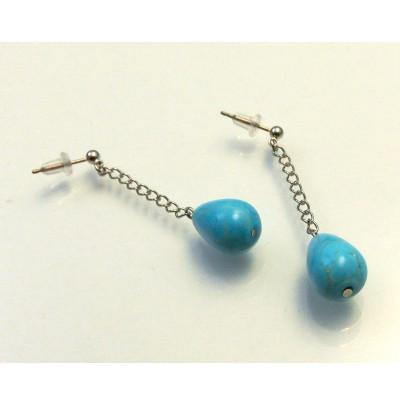 ふるさと納税 和泉市 ターコイズブルーのSwing雫ピアス