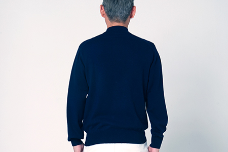 日本製 カシミヤ100% ハイネック ネイビー Sサイズ [2597]