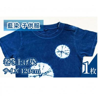 ふるさと納税 三好市 《120cm》三好の藍染　藍染子供服Tシャツ(巻き上げ染め)　綿100%　男の子/女の子人気柄