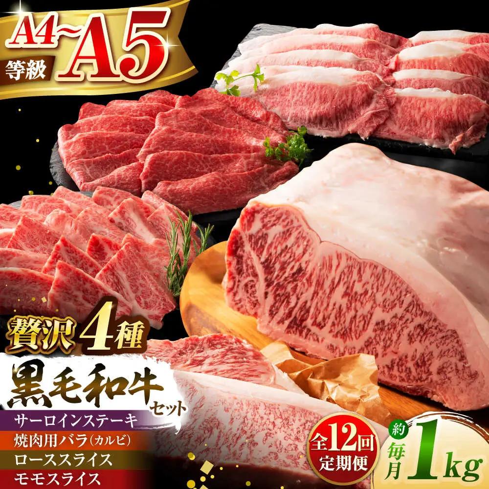 全12回定期便 くまもと黒毛和牛 藤彩牛 厳選4種の贅沢セット 3904 BHAD050 焼肉