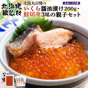 【ふるさと納税】北隆丸自慢のいくら醤油漬け200g・鮭切身3尾の親子セット オホーツク産【16002】