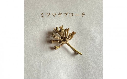 
                  [№5308-0566]ブローチ ミツマタブローチ（brass）/　YUKIKOMATSUI ミツマタ 植物 真鍮 アンティーク ファッション 手作業 美濃市 岐阜県
                
