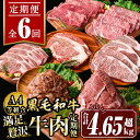 【ふるさと納税】【定期便6回】満足贅沢 牛肉定期便(合計4.65kg超) 肉 牛肉 霜降り すきやき しゃぶしゃぶ 牛しゃぶ サーロイン リブロース ステーキ 冷凍 ロース カタロース 肩ロース BBQ アウトドア【サンキョーミート株式会社】