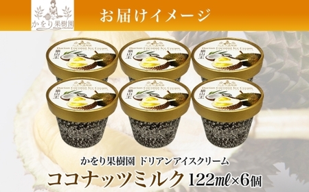 ドリアン ココナッツ アイスクリーム 122ml 6個 濃厚 ココナッツミルク カップアイス スイーツ お菓子 ソフトクリーム おやつ デザート ご当地アイスセット 詰め合わせ お取り寄せ ギフト お