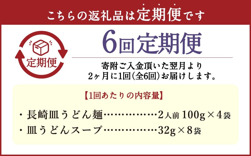 【年6回定期便】老舗の「長崎皿うどん麺(2人前×4袋)」スープ付き！ ／ 皿うどん麺 麺類 麺 佐藤製麺所 長崎県 長崎市