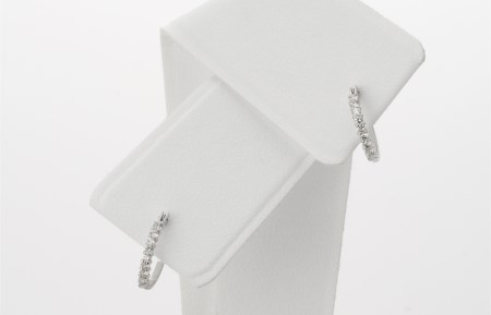 アルカンシェル K18WG ダイヤ フープピアス（計0.20ct）