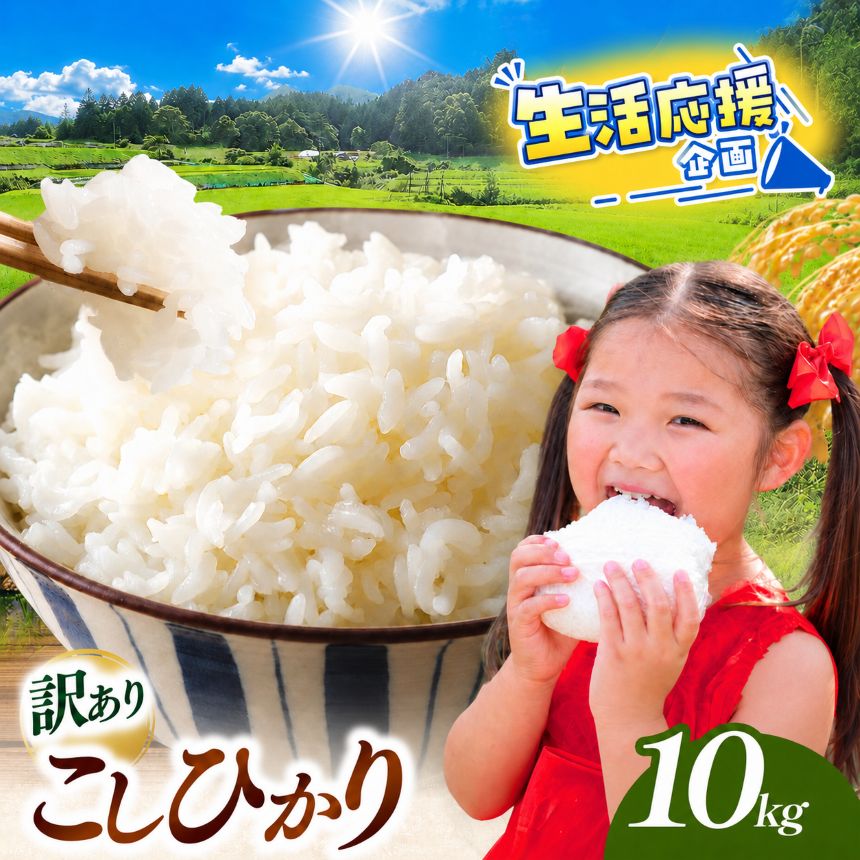 【ふるさと納税】訳あり こしひかり 白米 10kg 令和8年産 先行予約 10月下旬より順次発送予定 | 訳あり 天龍村 農家さん 応援 米 ! 天龍 白米 こしひかり 10kg 食品 米 こめ 白米 天龍村産 こしひかり 長野県 南信州 天龍村
