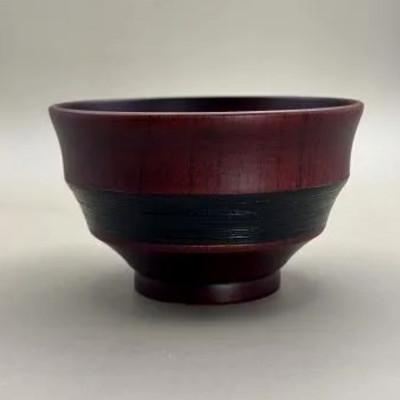 ふるさと納税 海南市 筋刷毛目椀　朱漆