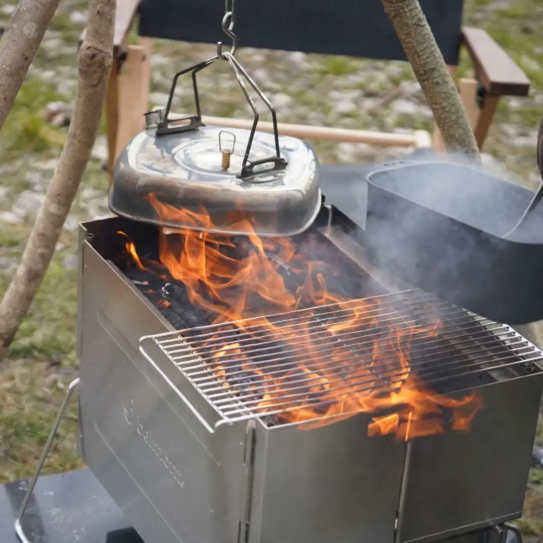 アウトドア [ベルモント] ファイヤースクエアケトル 1.6L IH対応 焚火対応 キャンプ用品 やかん ケトル 防災用品 アウトドア