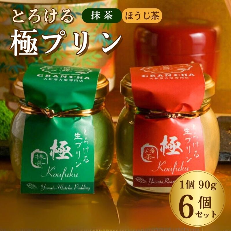 【ふるさと納税】 極プリン 6個入 抹茶 ほうじ茶 各3個 化粧箱 GRANCHA 八宝 スイーツ デザート お取り寄せ ギフト プレゼント 贈答用 濃厚 なめらか 高級 老舗 和風 洋菓子 クリーミー カスタード エッグプリン 手土産 敬老の日 ハロウィン 奈良名物 奈良市 奈良県 I-306