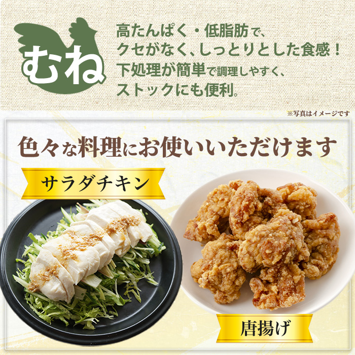 No.1358-A 鹿児島県産若鶏むね肉(計約2kg・500g×4P) 国産 九州産 鹿児島県産 鶏肉 若鶏 むね肉 小分け 肉 冷凍 おかず お弁当 おつまみ 唐揚げ サラダチキン 【南九フーズ】