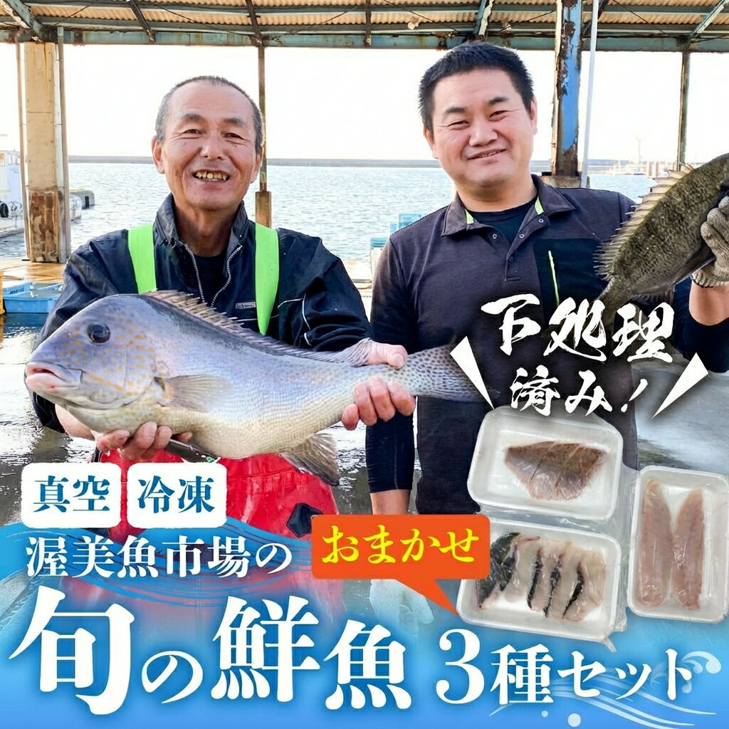 【ふるさと納税】旬の鮮魚 おまかせ3種セット 加熱用 下処理済み 捌き済み 簡単 鮮魚 魚介類 魚 魚セット 愛知県 田原市 海鮮 魚介類 魚 3枚おろし 開き おすすめ 料理 調理 簡単調理 手軽