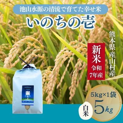 ふるさと納税 産山村 【令和7年産】池山水源の清流で育てた幸せ米　いのちの壱　白米(5kg×1袋)