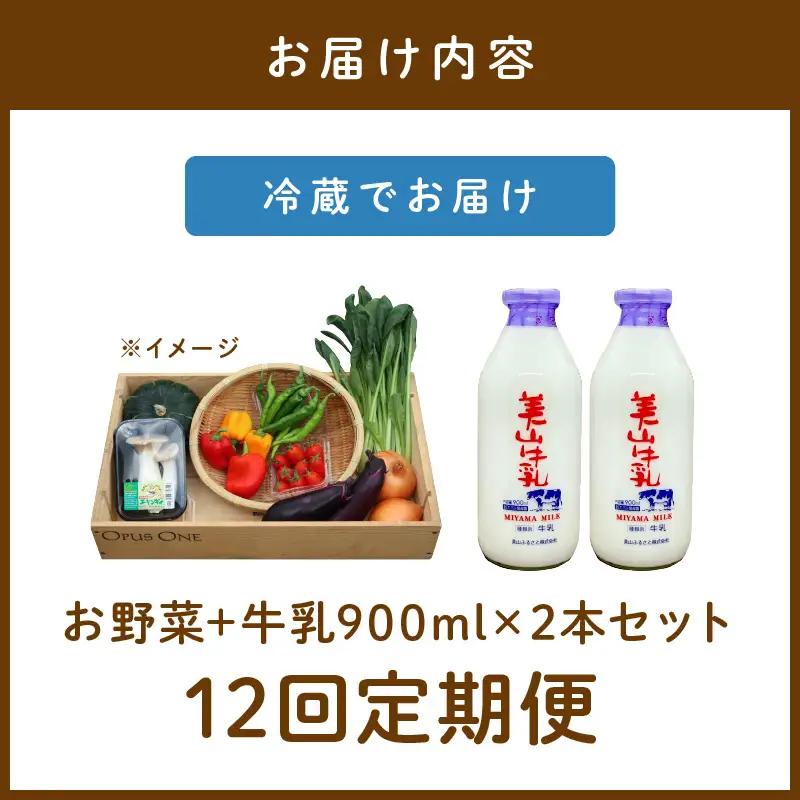 【12回定期便】有機野菜・京野菜の『京都やおよし』のお野菜＆牛乳900ml×2本の詰め合わせ