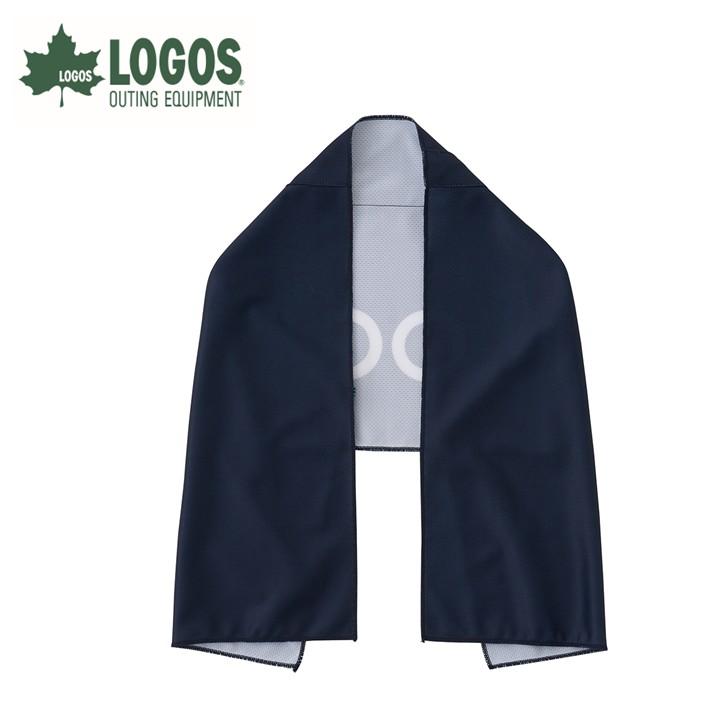 ふるさと納税 城陽市 LOGOS ネッククーラー ネイビー フェイスタオルサイズで日常使いにも 34206289