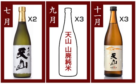 【定期便】 (年6回/隔月お届け) 天山酒造 旬の日本酒 佐賀の酒 送料無料 吟醸 飲み比べ 地酒 蔵元直送 お酒 アルコール お祝い 人気 ランキング 評価 高い F80-008