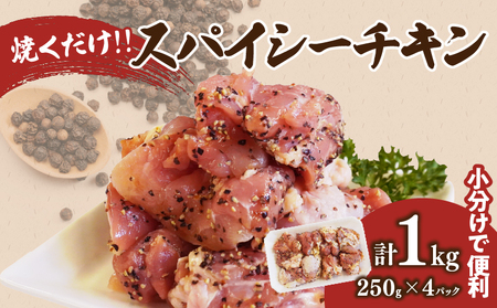 焼くだけ!!スパイシーチキン(計1kg) 肉 鶏肉 冷凍 味付け 国産_T006-007