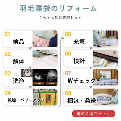 ふるさと納税 出雲市 洗える 寝袋 【打ち直し】 使っていない布団を再利用 羽毛布団 肌掛け シングル 羽毛布団→寝袋3枚 |  | 03