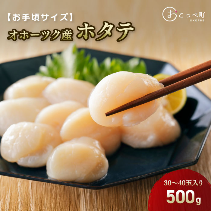 【ふるさと納税】" お手頃サイズ " オホーツク産ホタテ500g（30〜40玉入り）