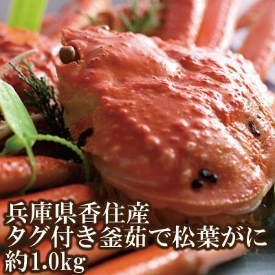 ふるさと納税 香美町 兵庫県香住産　タグ付き釜茹で松葉がに　約1.0kg【冷凍】07-07