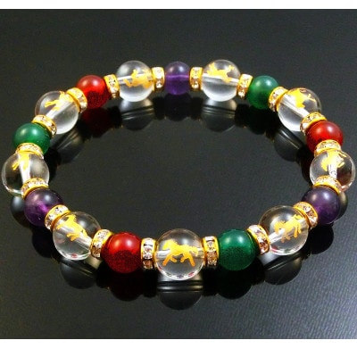 万事馬九行く(うまくいく)九頭の馬3色ブレスレット【配送不可地域：沖縄県】【1697653】