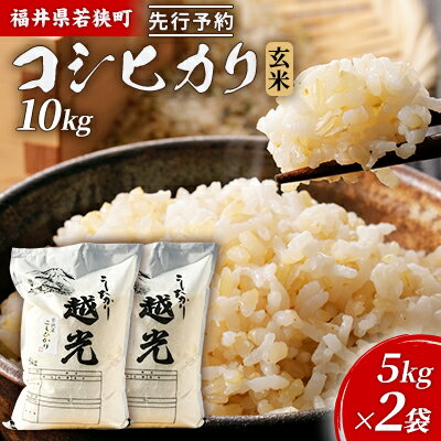 【ふるさと納税】令和6年産福井県若狭町コシヒカリ（一等米）玄米　10kg（神谷農園） 5kg×2袋 お米 ブランド米 銘柄米 ご飯 おにぎり お弁当 産地直送 和食 主食 　お届け：2026年10月以降発送