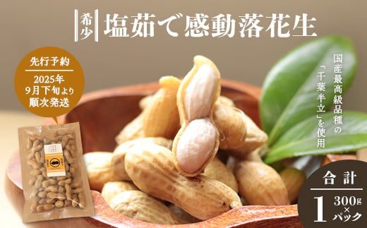 
            【先行予約 2025年9月下旬～順次発送】 鹿児島県産 塩茹で希少落花生 300g×1パック 冷凍 | ラッカセイ ピーナッツ 国産 国産最高級品種 千葉半立 大粒 柔らかい 歯ごたえ おやつ おつまみ ギフト お中元 お歳暮 鹿児島県 南大隅町 株式会社フォレスト(AX7505)
          