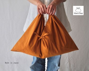 あづま袋 （エコバッグ） カラー キツネ Lサイズ 1セット ／ Maco 風呂敷 風呂敷バック 綿ポリ 奈良県 田原本町