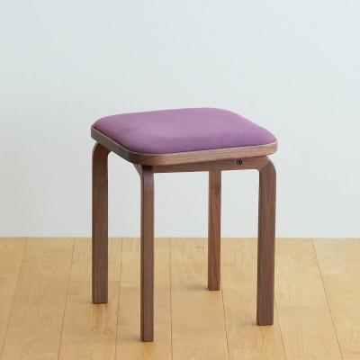 ふるさと納税 府中市 府中市の家具　コッコスツール　ウォールナット材/生地:ラムース(パープル)(組み立て式)