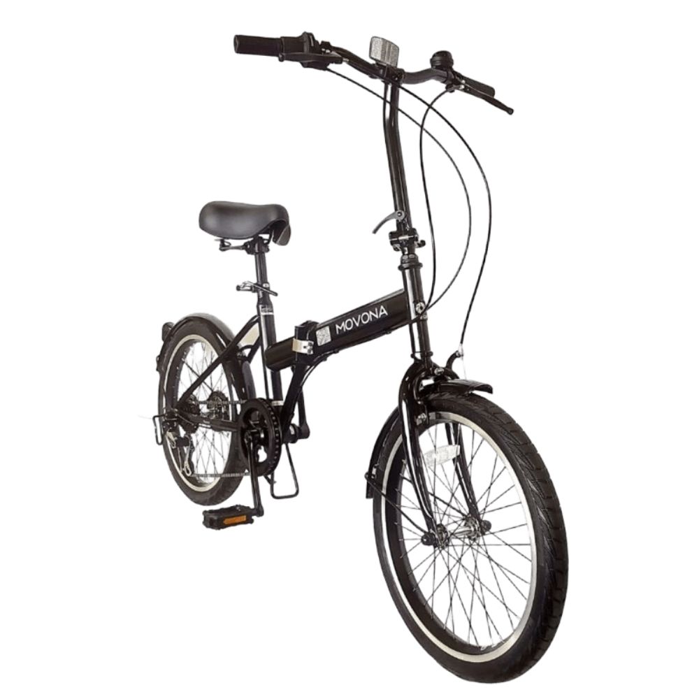 ノーパンク 折りたたみ自転車 MOVONA 20インチ ワイドタイヤ【Black (ブラック) 】SHIMANO6段変速 空気入れ不要 パンクしない フォールディングバイク　武田産業_イメージ5