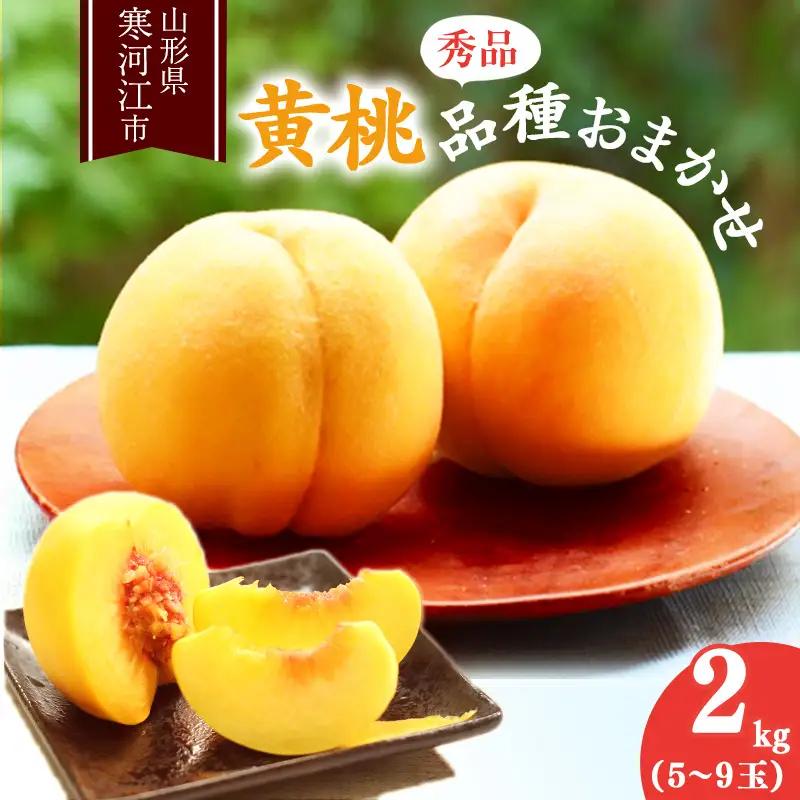 《先行予約》令和8年産 山形の黄桃 秀品 2kg（5 - 9玉） 品種おまかせ 2026年産 山形県産【2026年8月中旬頃から9月下旬頃発送予定】※ 配送不可 沖縄・離島　013-B-MM017