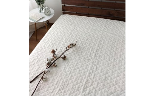 無漂白シルクコットンガーゼ敷パッド セミダブルサイズ 約120×205cm 1502SD