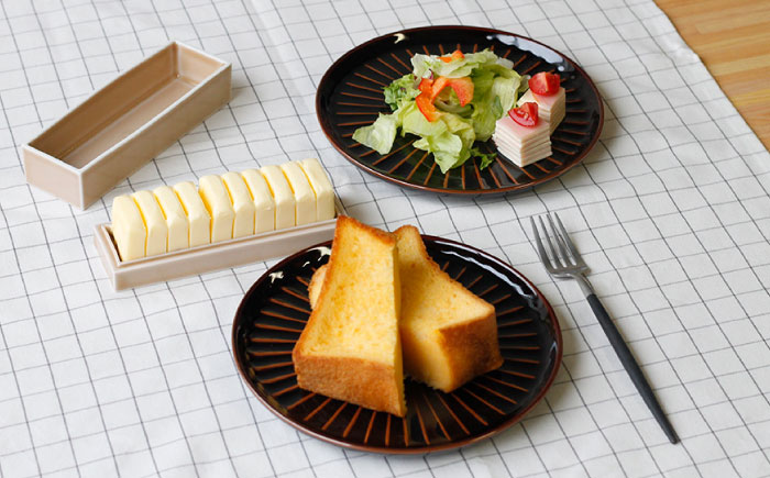 【波佐見焼】ミニ バターケース & Rei プレート（天目） 2枚セット【Cheer house】 [AC149]