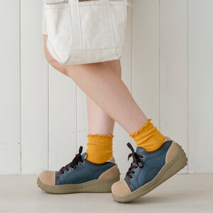 ポルカ｜ネイビー  LL【38】(24.5cm) レディース スニーカー 幅広 甲高 外反母趾 ゆったり 3E 大人気 厚底 靴